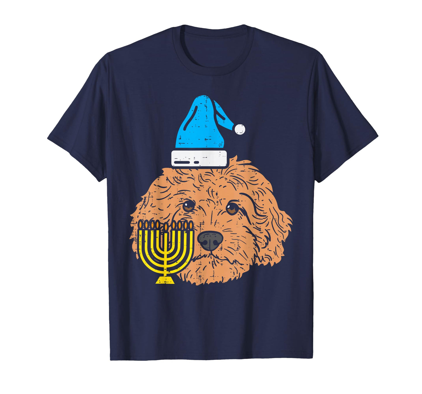 Goldendoodle Menorah Jewish Animal Pet Dog Hanukkah Gift T-Shirt