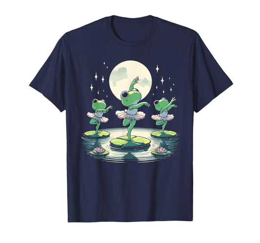 Cute Kawaii Frog Ballet Ballerina Cottagecore Aesthetic Art T-Shirt