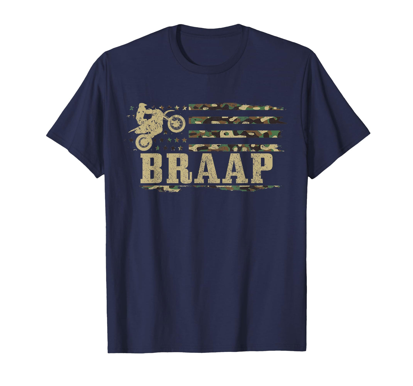 Braap Dirt Bike Patriotic Motocross American Flag Gift Men T-Shirt