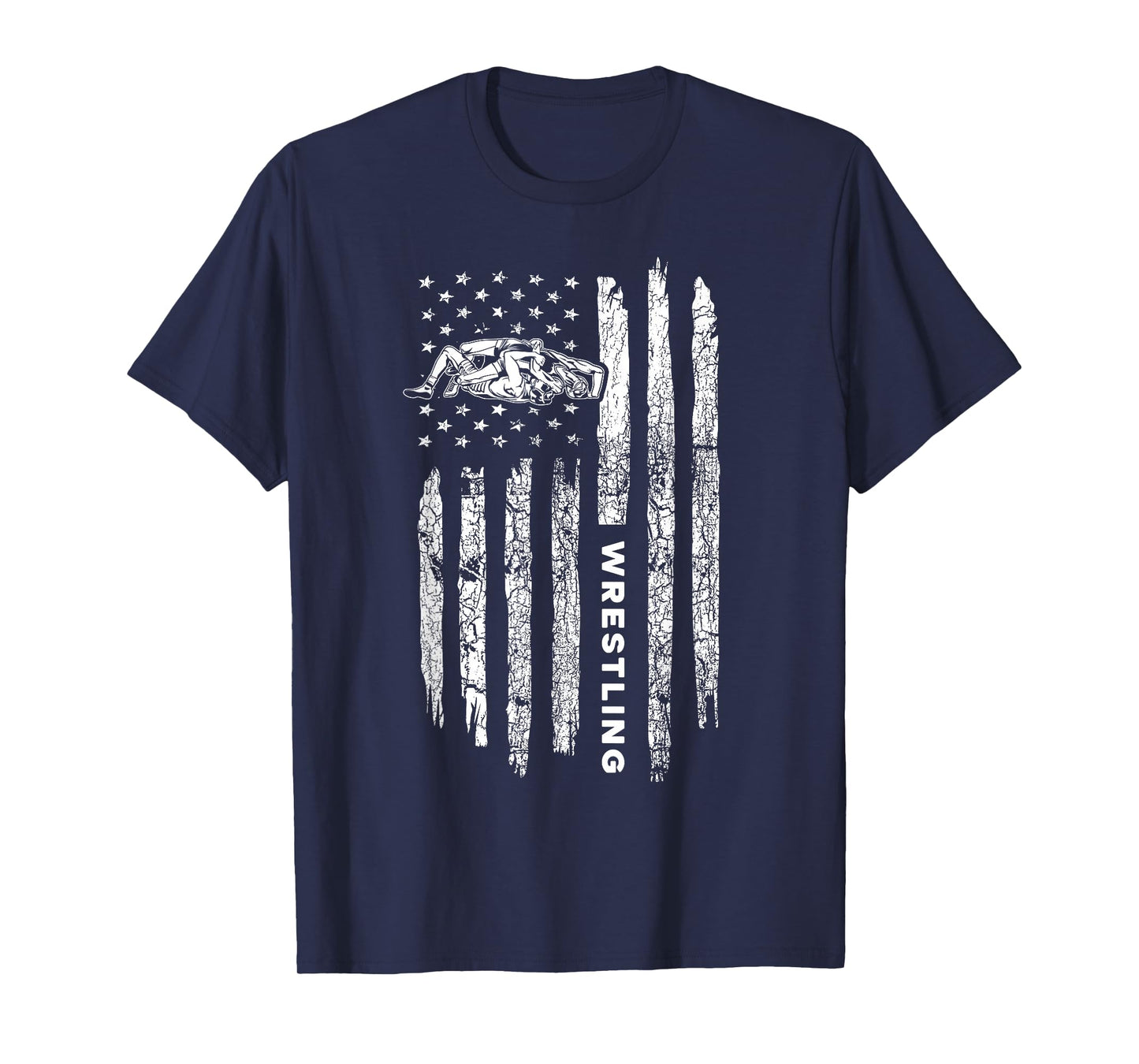 American Flag Wrestling Apparel - Vintage Wrestler Wrestling T-Shirt