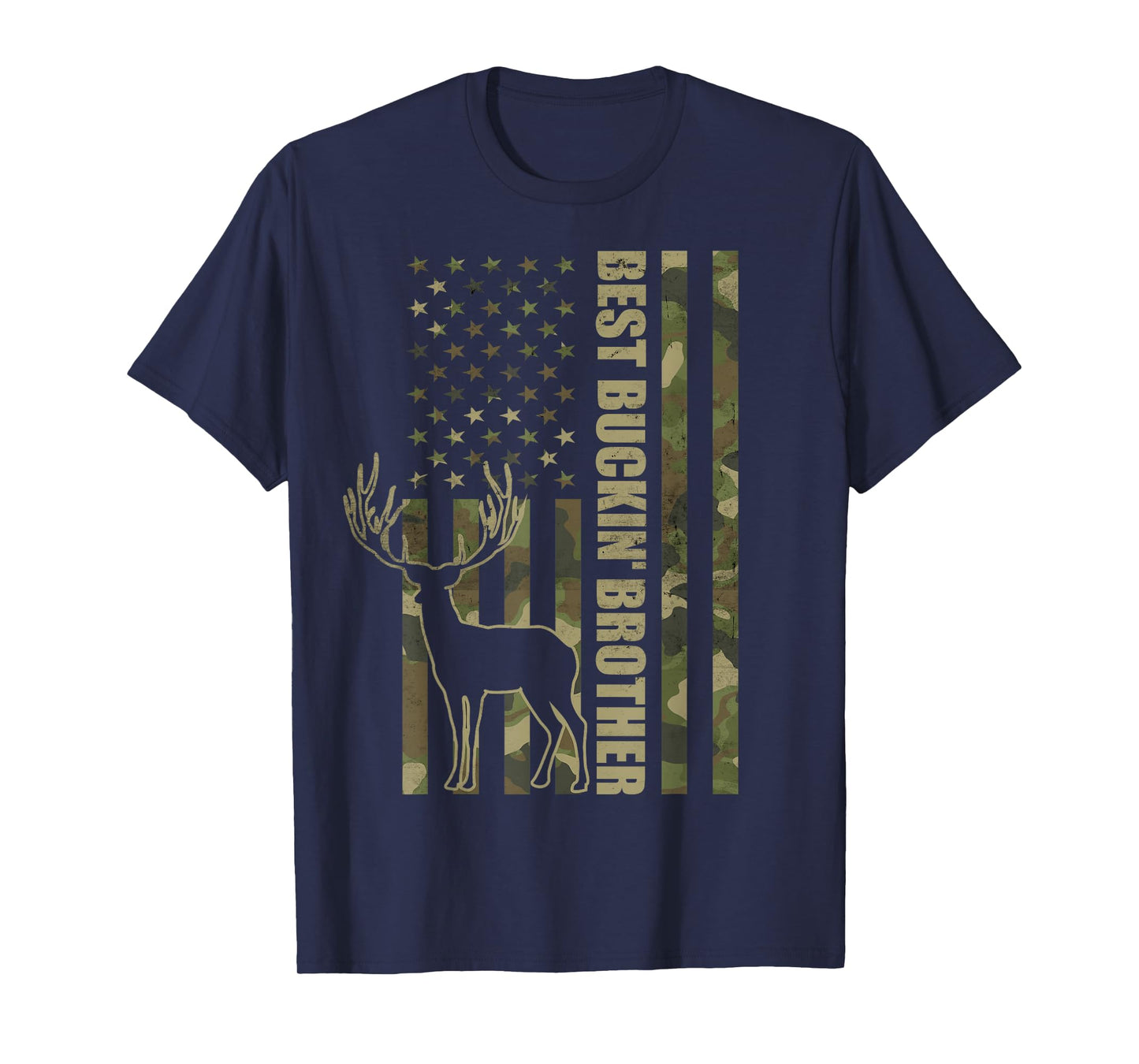 Best Buckin' Brother Camo American Flag T-Shirt