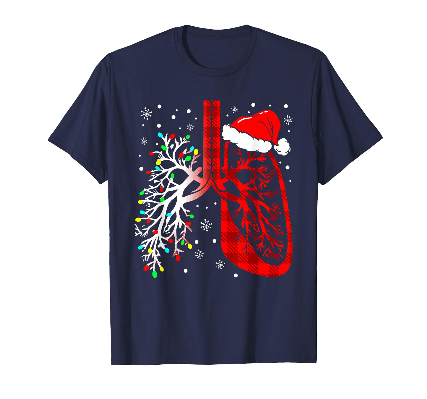 Christmas Lung Lights Respiratory Therapist Holiday T-Shirt