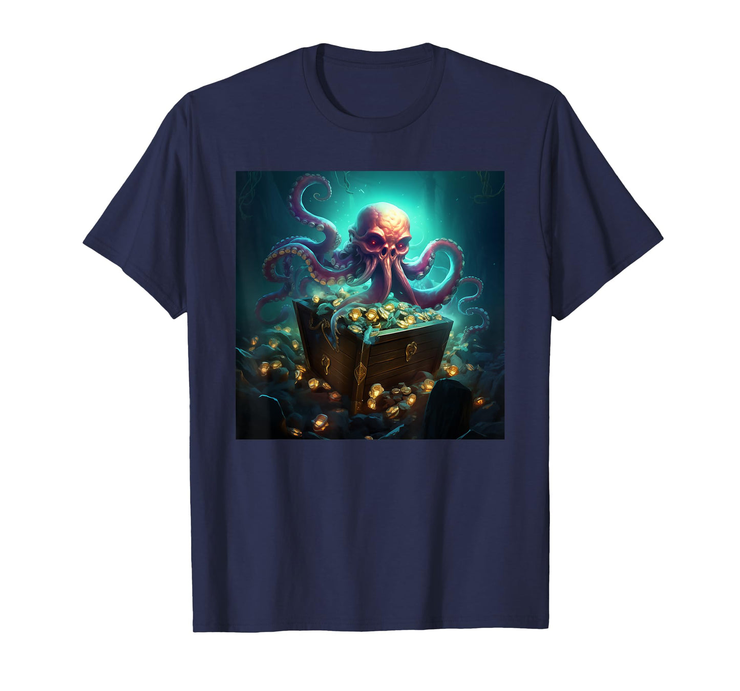 Kraken Treasure Chest Octopus T-Shirt