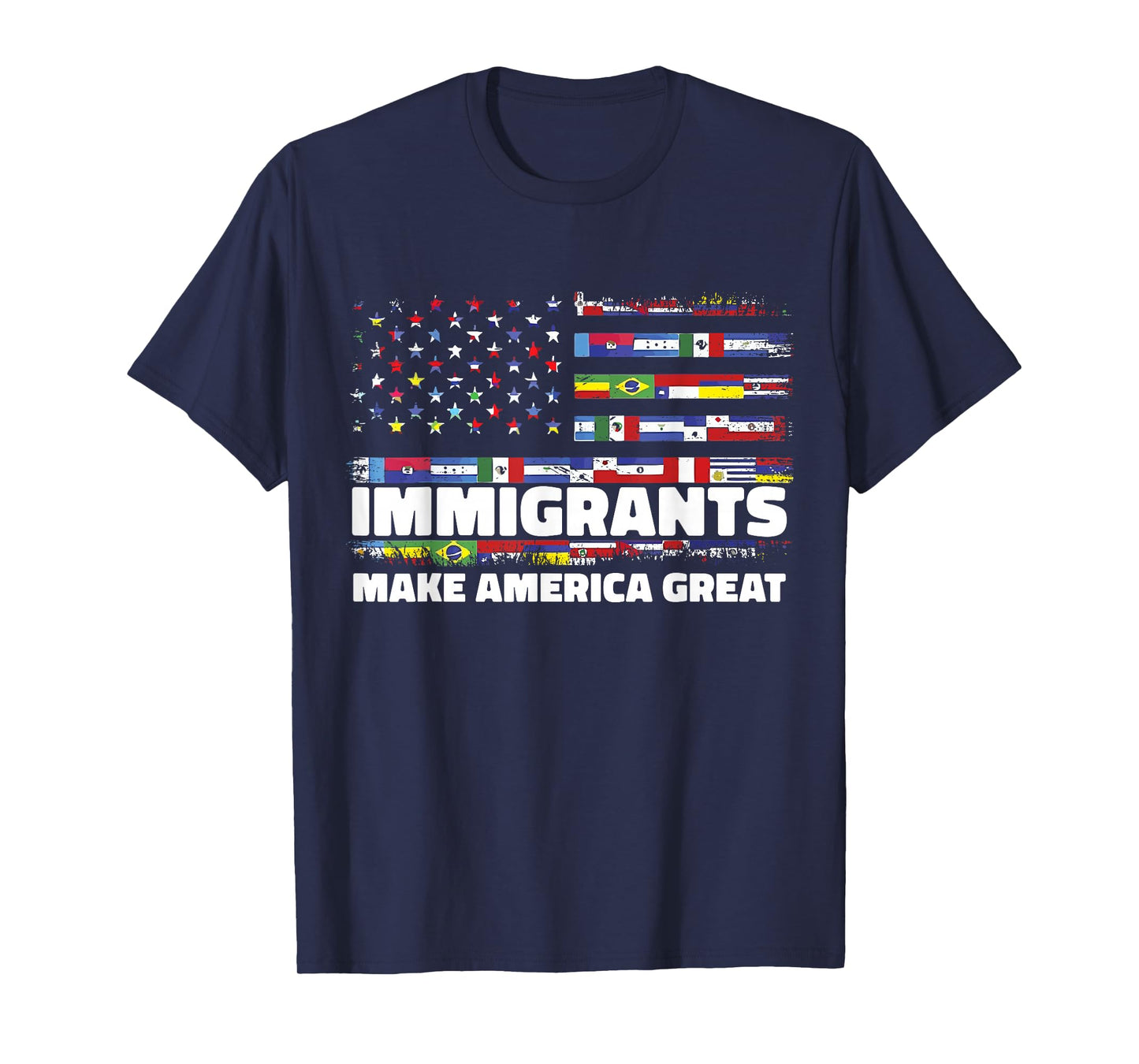 Immigrants Make America Great Immigrants Mexico USA Flag T-Shirt