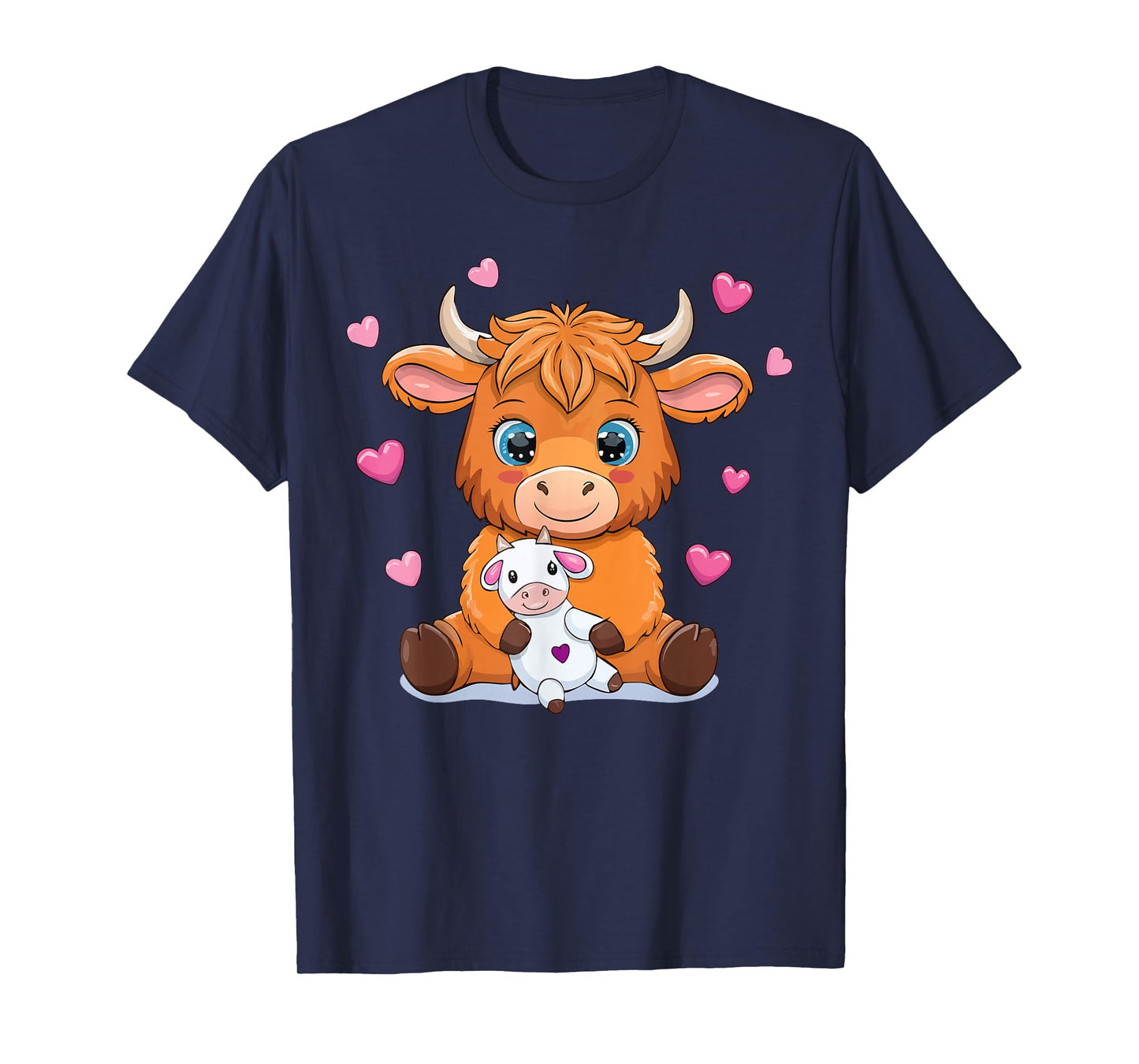 Cute Highland Cow Hugging Toy Farmer Farm Country T-Shirt