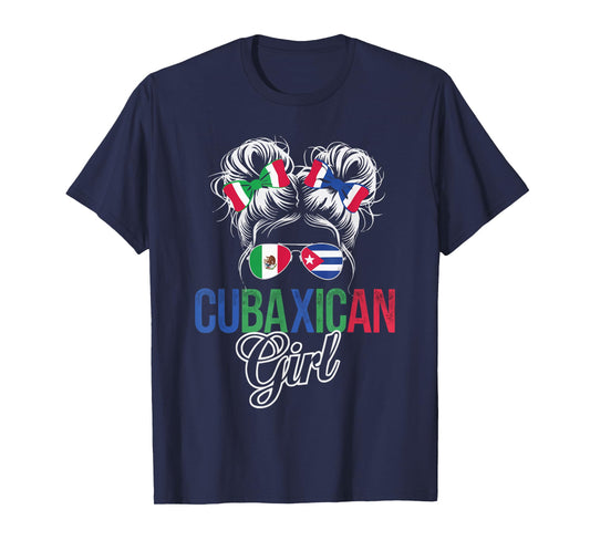 Half Cuban Half Mexican Country Mexico Flag Cuba T-Shirt