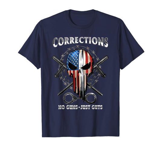Corrections Just Guts Skull Of Freedom Correctional Officer T-Shirt