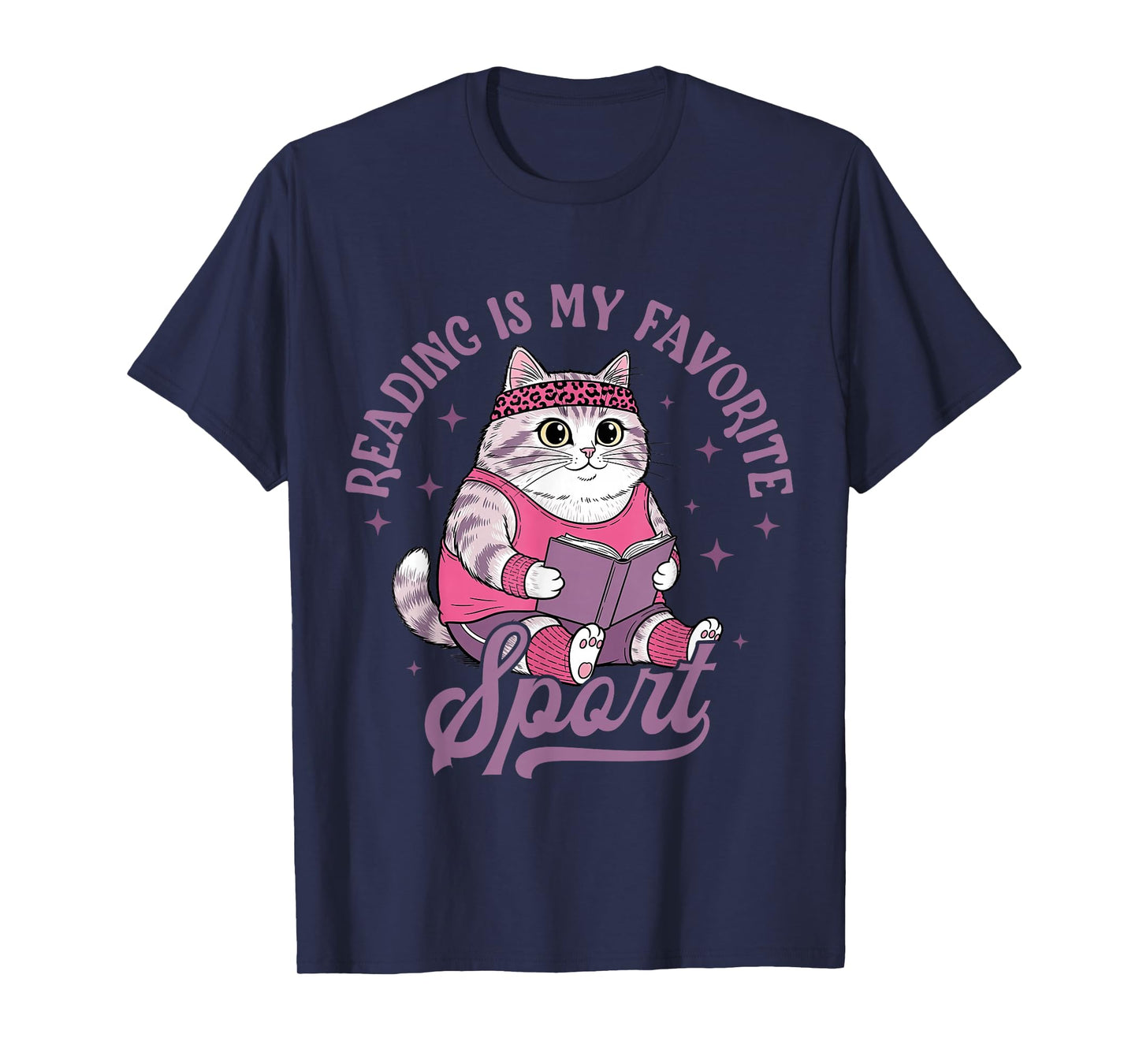 Reading is My Favorite Sport Bookworm Cat Lover Book-Club T-Shirt