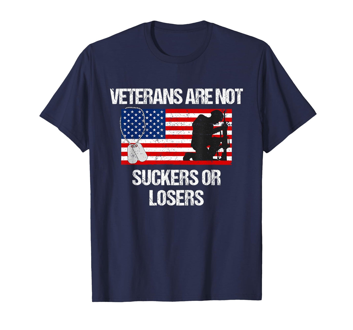 Veterans Are Not Suckers Or Losers Vintage USA Flag T-Shirt