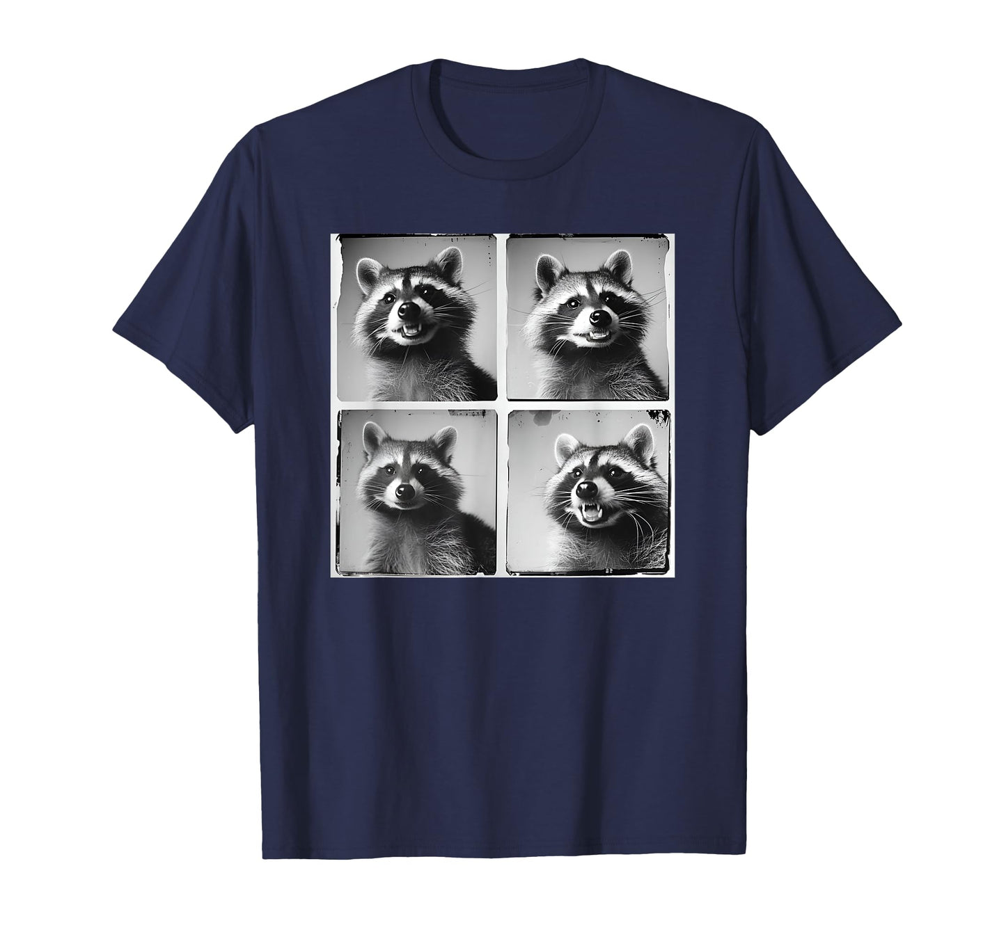 Funny Raccoon Face Portrait Retro Raccoons Weird Animal T-Shirt