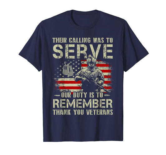 Patriotic American Flag Thank You Veterans Men Women Kids T-Shirt