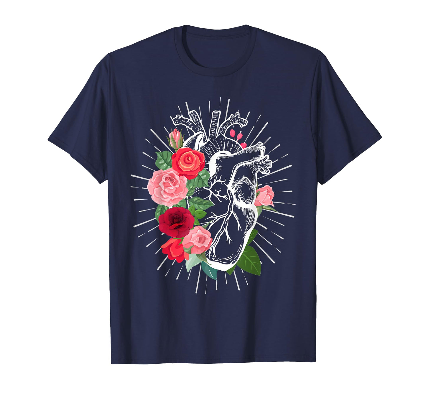 Anatomical Heart And Flowers - Anatomical heart T-Shirt
