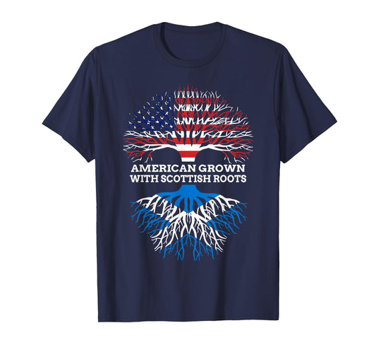 American Grown with Scottish Roots, Scotland USA Heritage T-Shirt