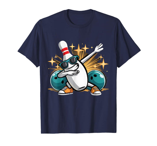 Dabbing Bowling Pin Sunglasses Bowler Player Bowling Squads T-Shirt