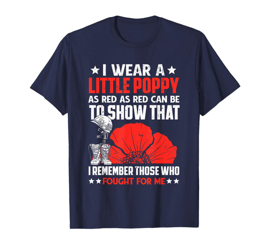 Veterans Day USA Memorial Lest We Forget Red Poppy Flower T-Shirt