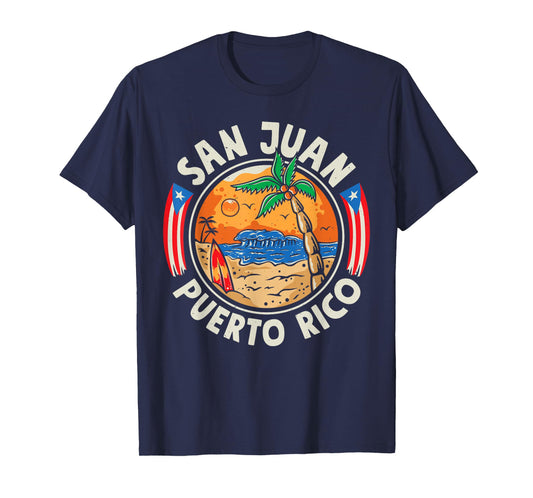 San Juan Puerto Rico Beach Retro Vintage 70s Sunset Summer T-Shirt