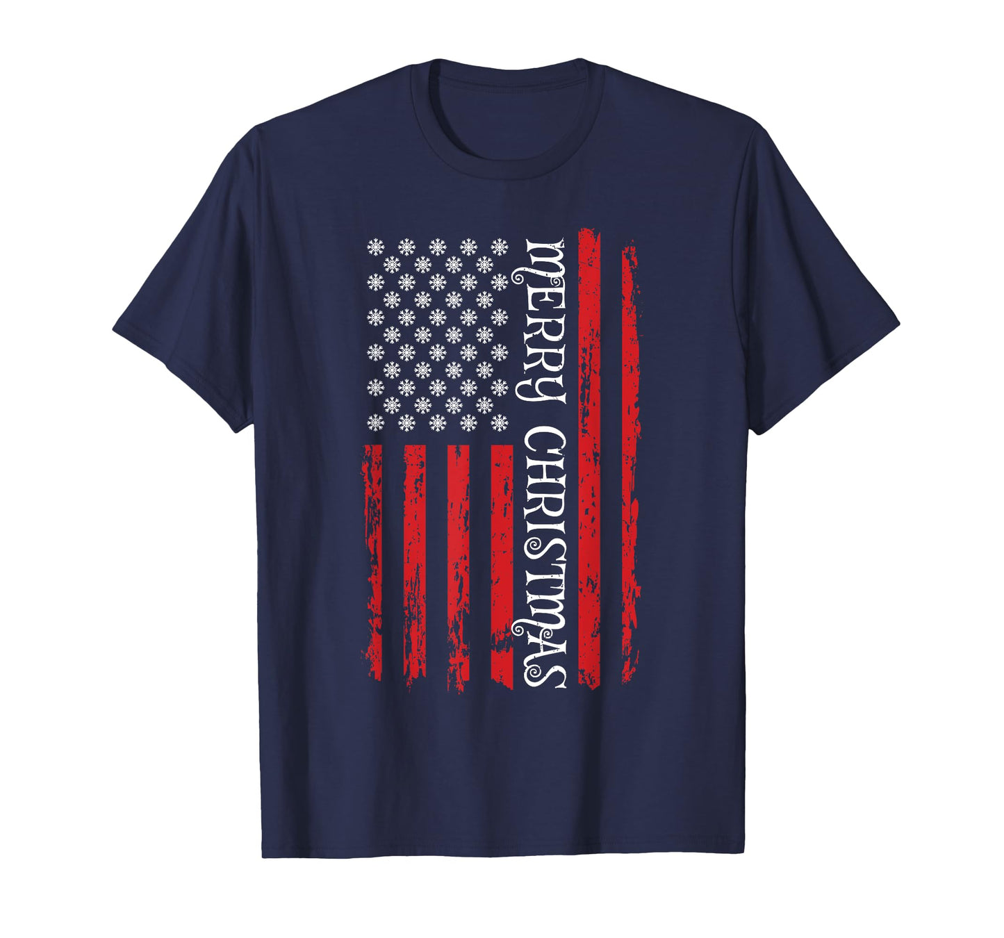 Patriotic USA Flag Shirt Men Women Kids Merry Christmas T-Shirt