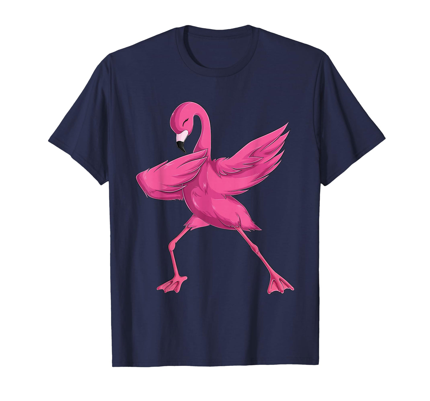 Funny Dabbing Pink Flamingo for Men Women Boys Girls Kids T-Shirt Small