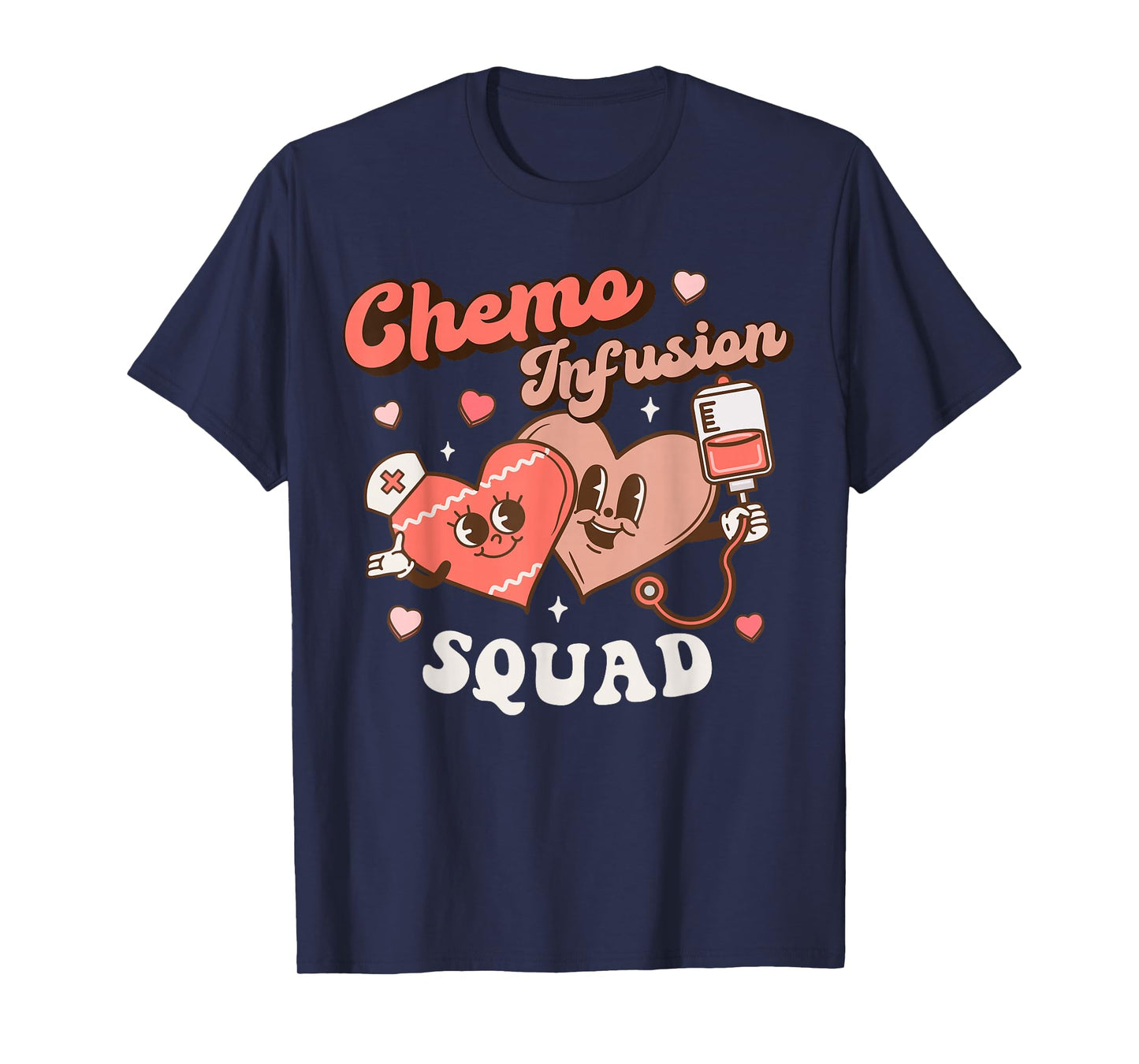 Chemo Infusion Nurse Groovy Valentine's Day Oncology Squad T-Shirt