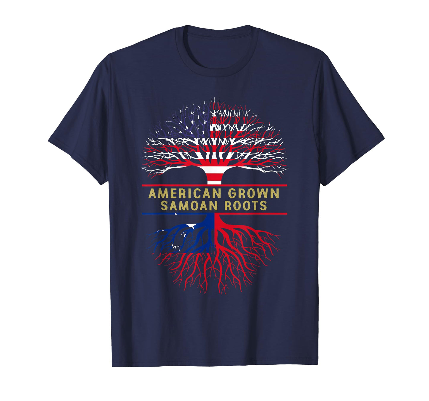American Grown Samoan Roots America Samoa Tree Flag T-Shirt