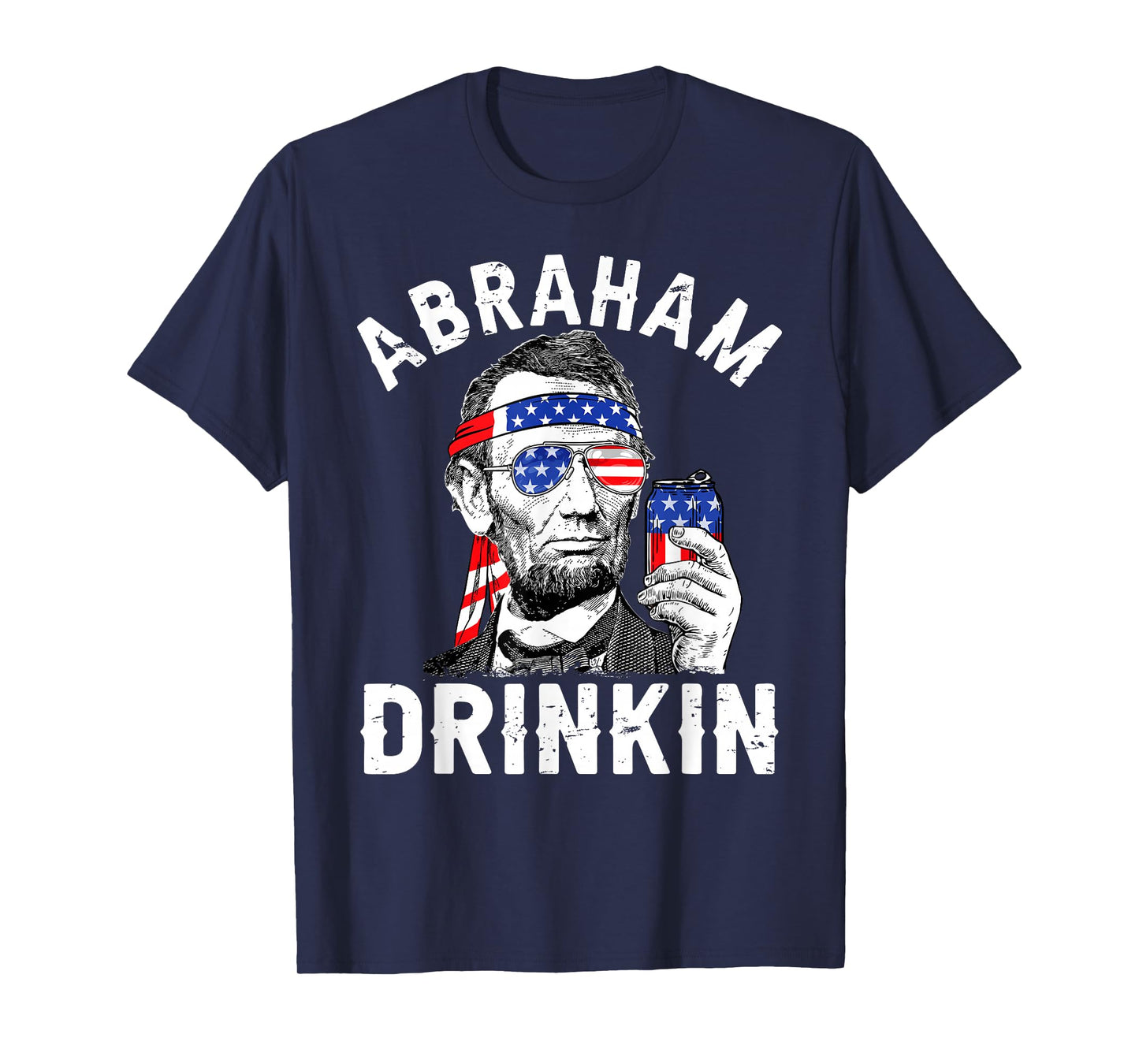 4th of July Abraham Drinking Merica Abe Lincoln Beer Lover T-Shirt