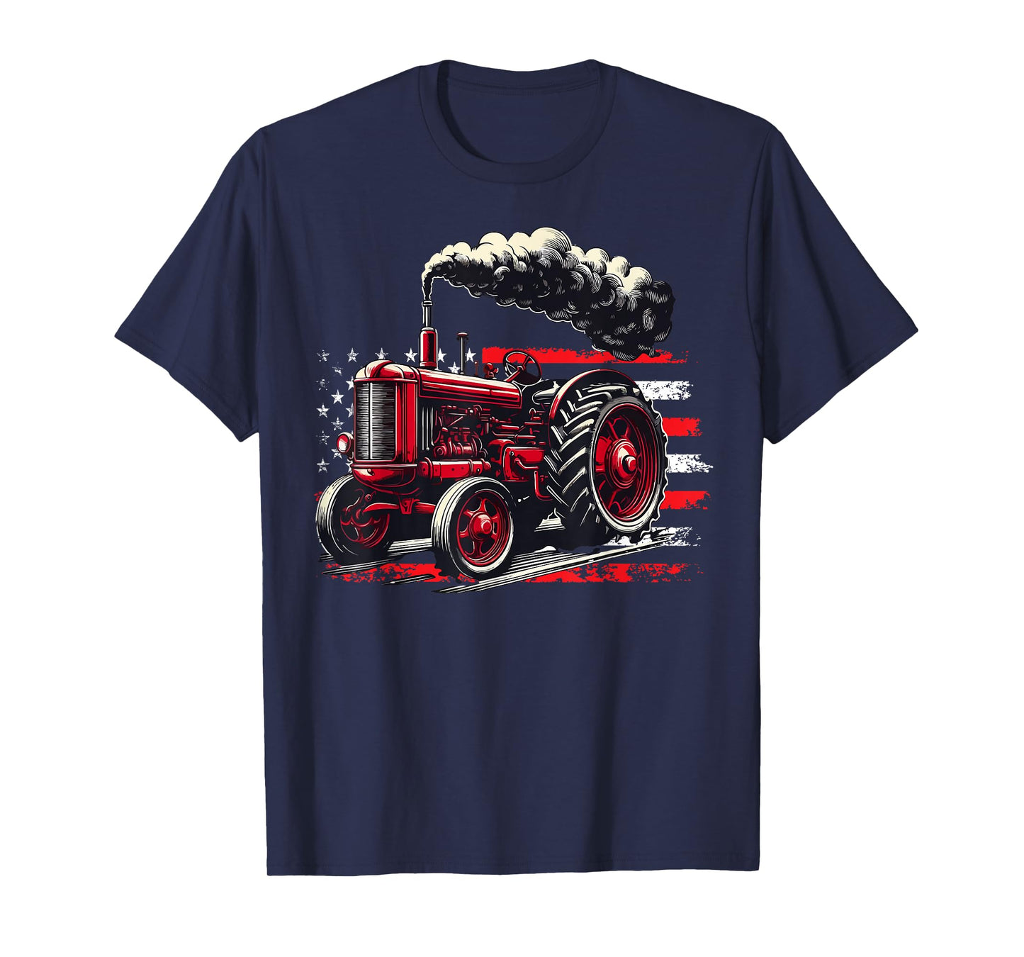 American Farmer Tractor American Flag Patriotic USA Farm T-Shirt