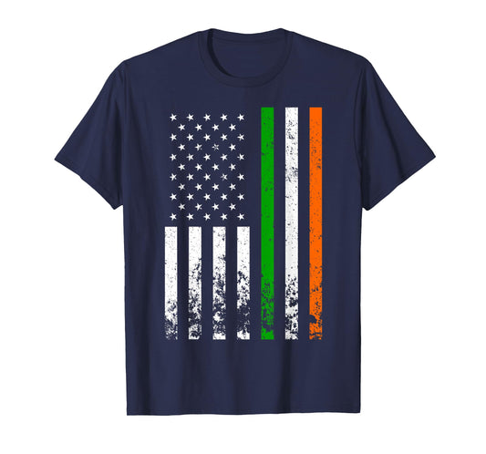 Irish American Flag Ireland Flag ST Patrick's Day Gift Lucky T-Shirt Small