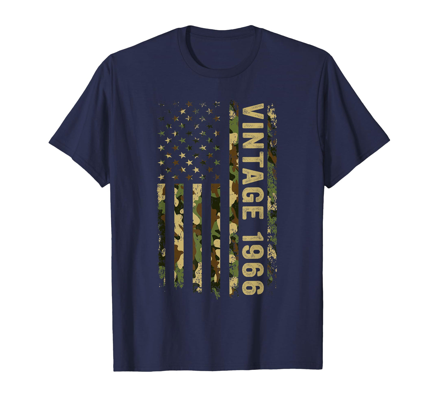 Vintage 1966 60th Birthday American Flag 60 Years Old Men T-Shirt