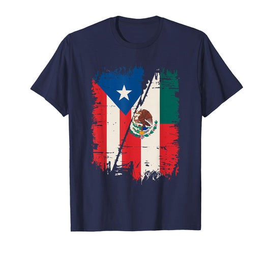 Half Mexican Half Puerto Rican Puerto Rico Flag Mexico T-Shirt