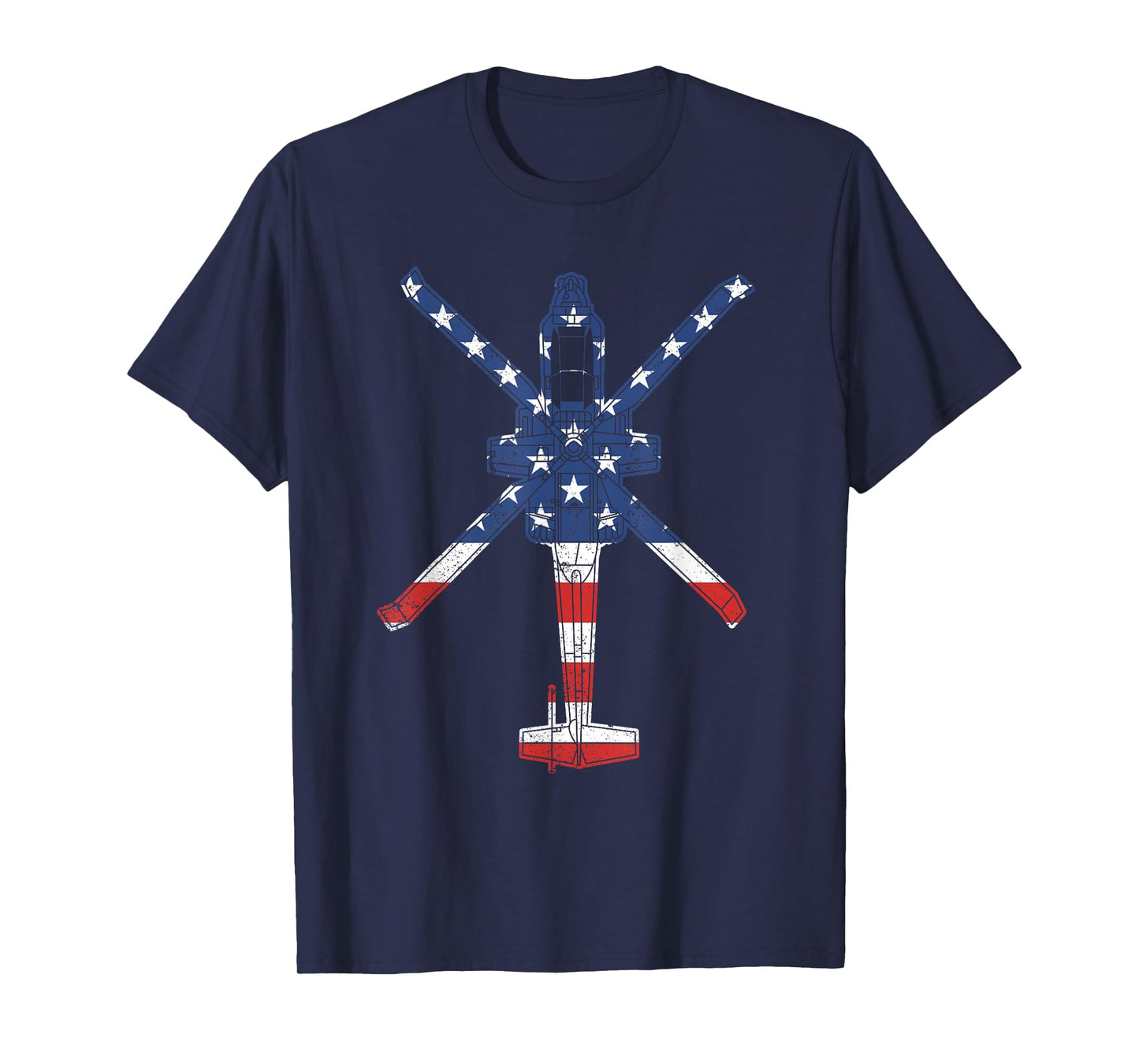 AH64 Apache Military Attack Helicopter American Flag Apache T-Shirt