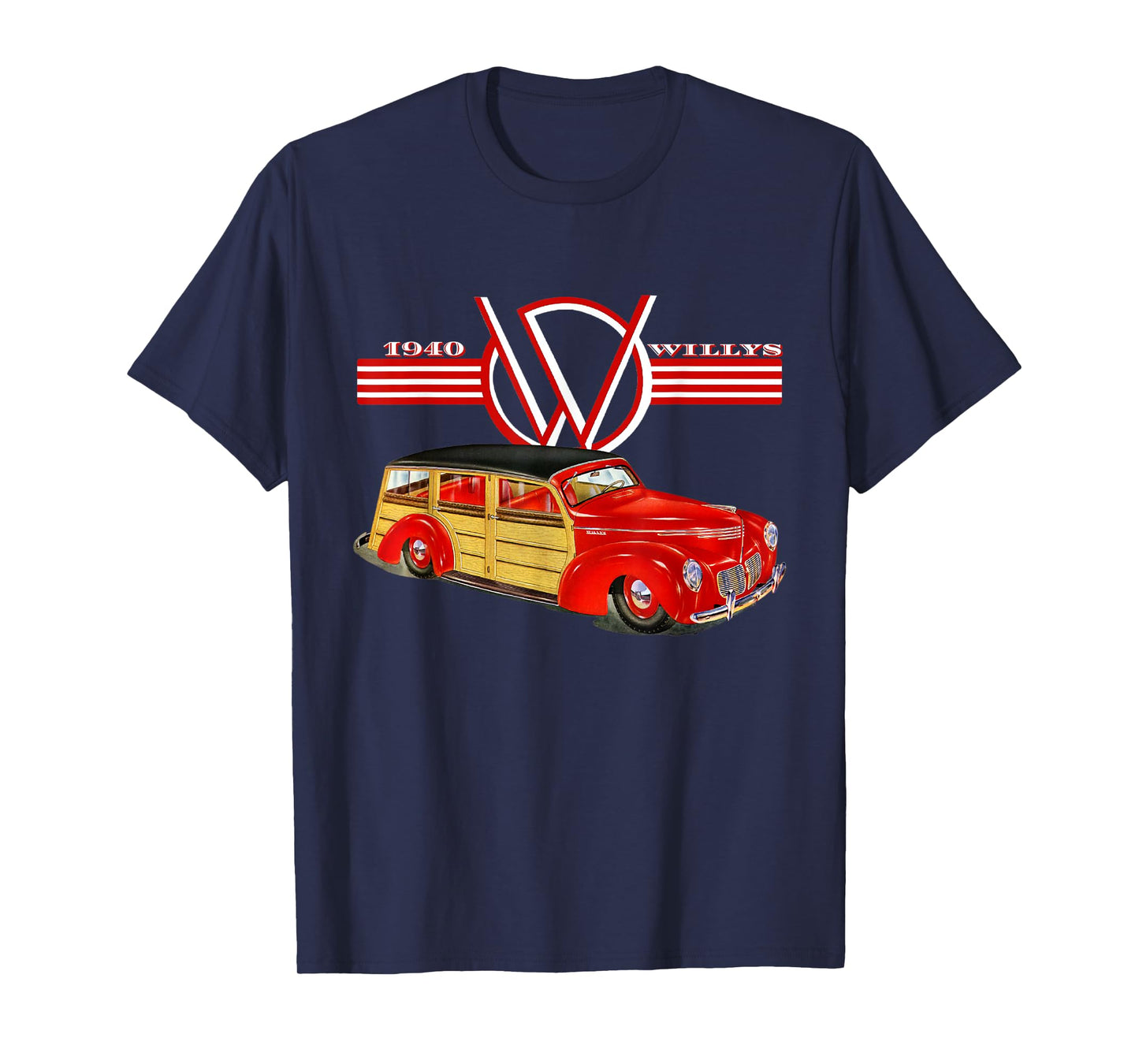 1940 Willys Hot Rod Woody Station Wagon Deluxe Model T-Shirt