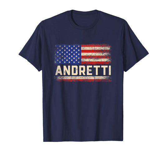ANDRETTI Last Name Shirt ANDRETTI Name American Flag T-Shirt