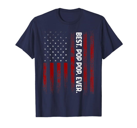 Mens Best Pop Pop Ever American Flag Fathers Day Gift for Poppop T-Shirt