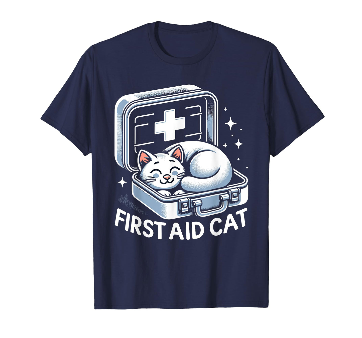 First Aid Cat Pun Nurse Doctor Healthcare Novelty Funny Cat T-Shirt for Men Women Kids