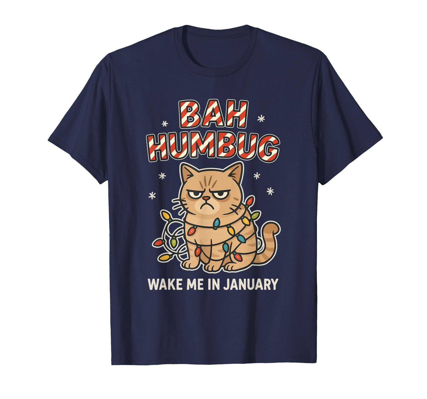Bah Humbug Funny Bad Cat Christmas Hater Kitten Lover Xmas T-Shirt