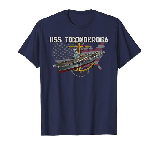 Aircraft Carrier USS Ticonderoga CV-14 CVA-14 CVS-14 Veteran T-Shirt