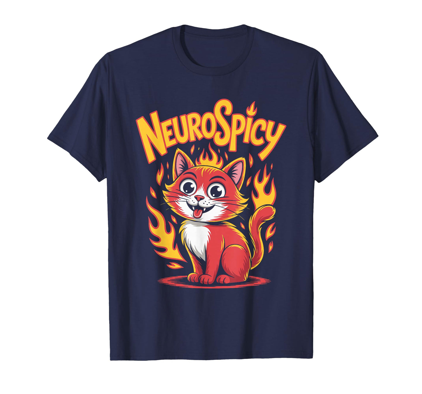 Neuro Spicy Funny Cat Pepper Design T-Shirt