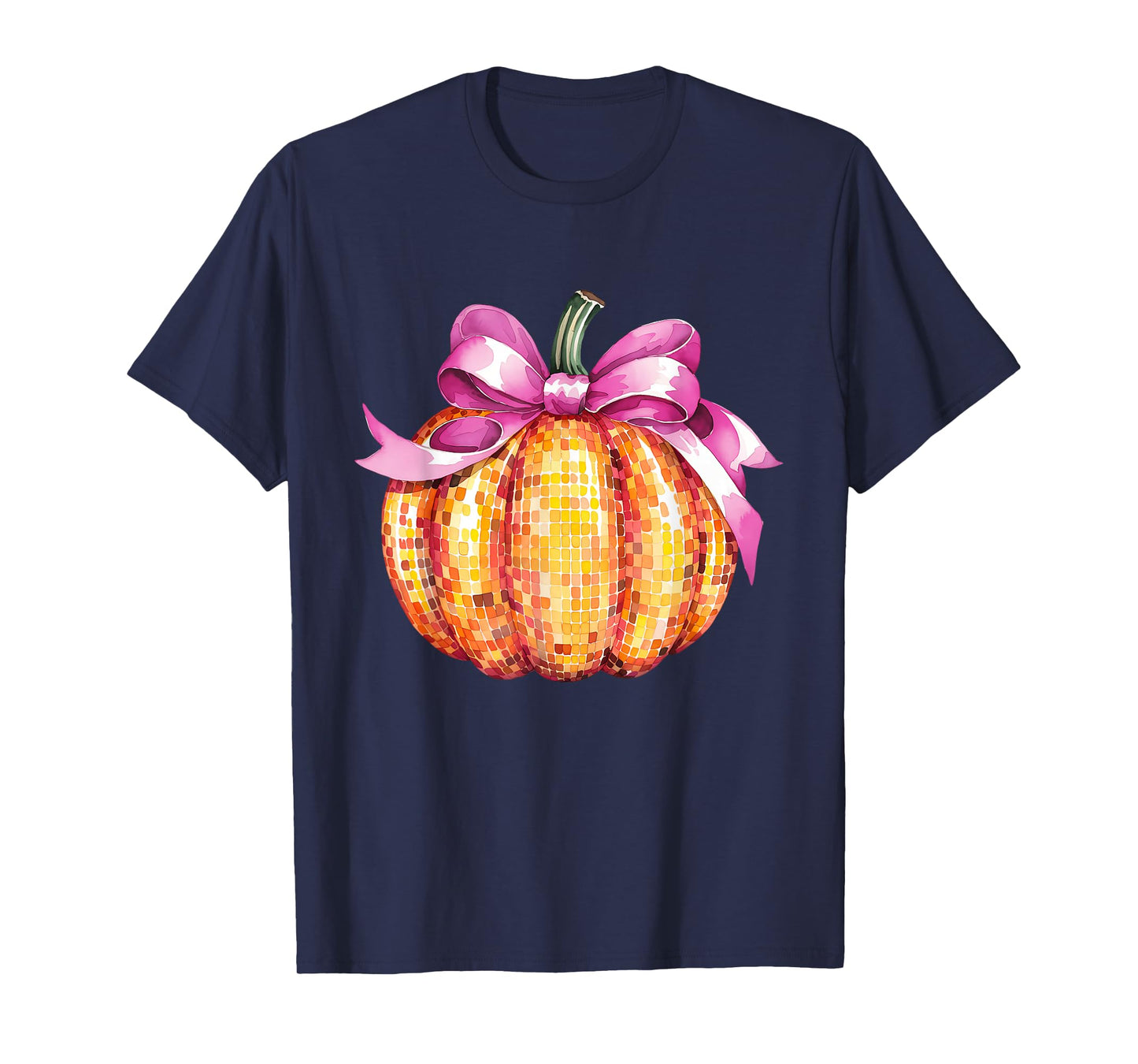 Coquette Pumpkin Pink Bow Fall Y'All Thanksgiving Women Girl T-Shirt