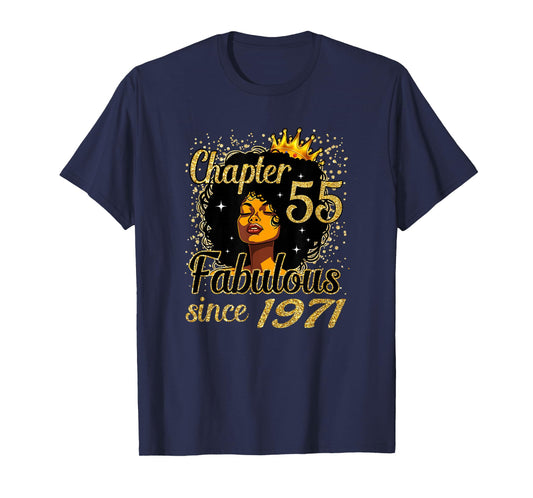 Chapter 55 Fabulous Since 1971 55th Birthday for Girls Women T-Shirt