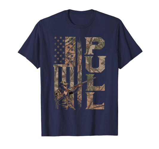 Skeet Trap Shooting Clay Shooting Trap Shooter American Flag T-Shirt