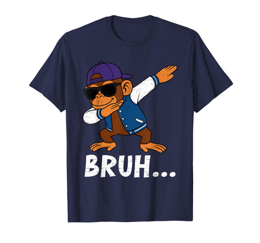 Funny Dabbing Monkey Bruh Bro Dab Meme Humor Men Teens Boys T-Shirt