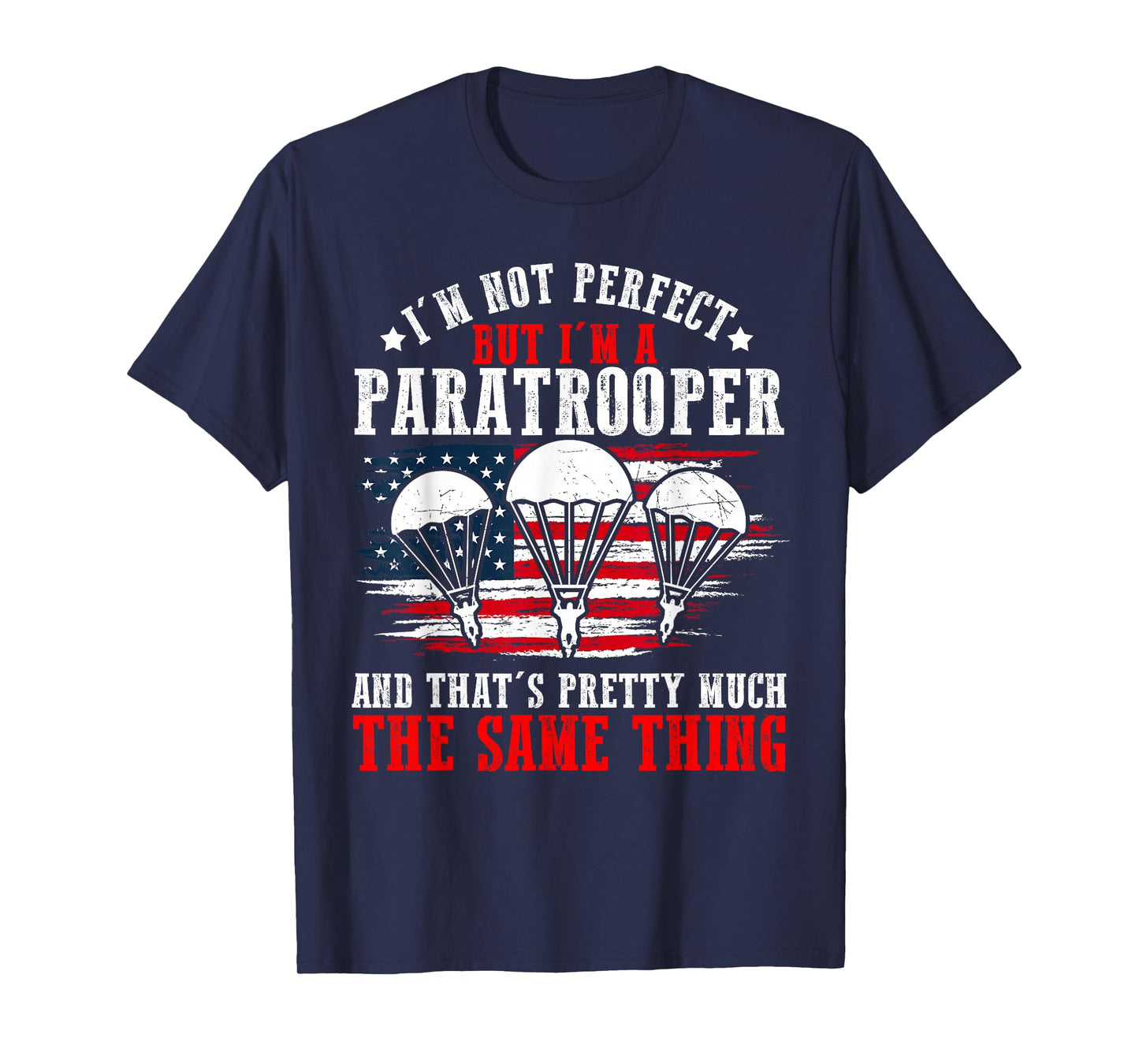 Paratrooper US Army Veterans Day Soldier American Flag T-Shirt