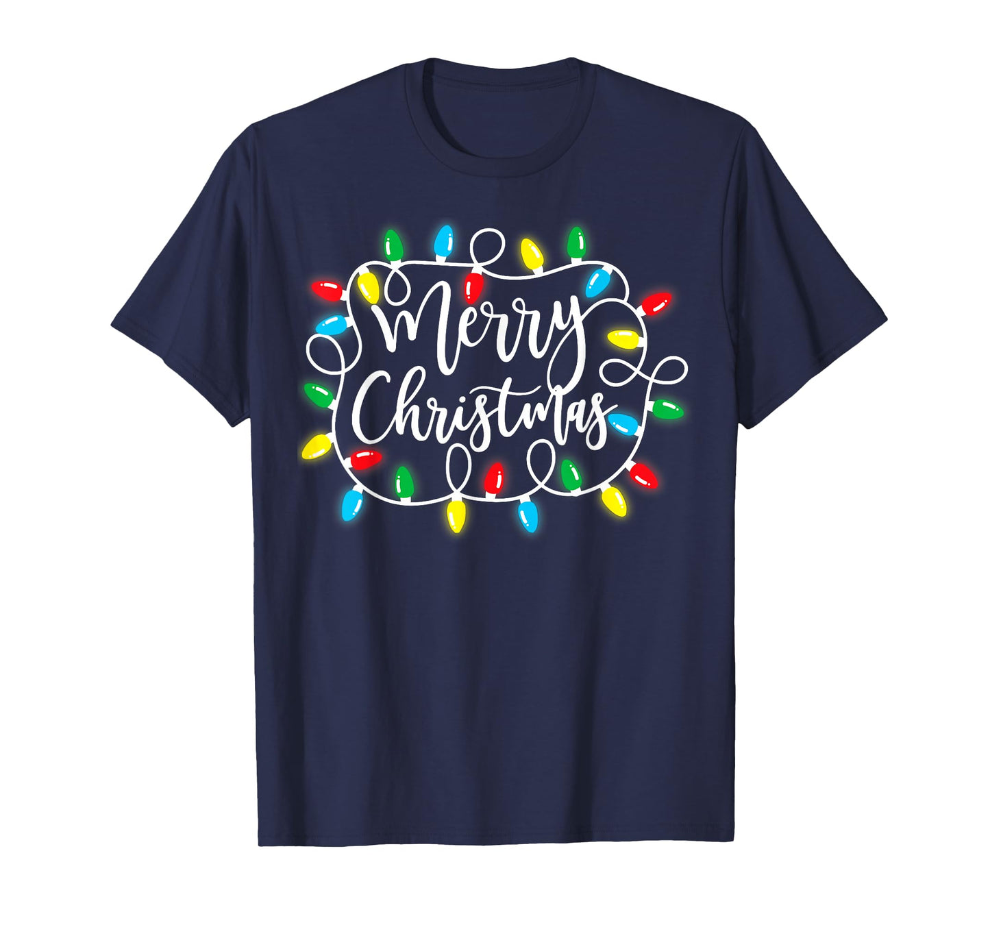 Merry Christmas Lights Xmas Family Matching Pajama Men Women T-Shirt