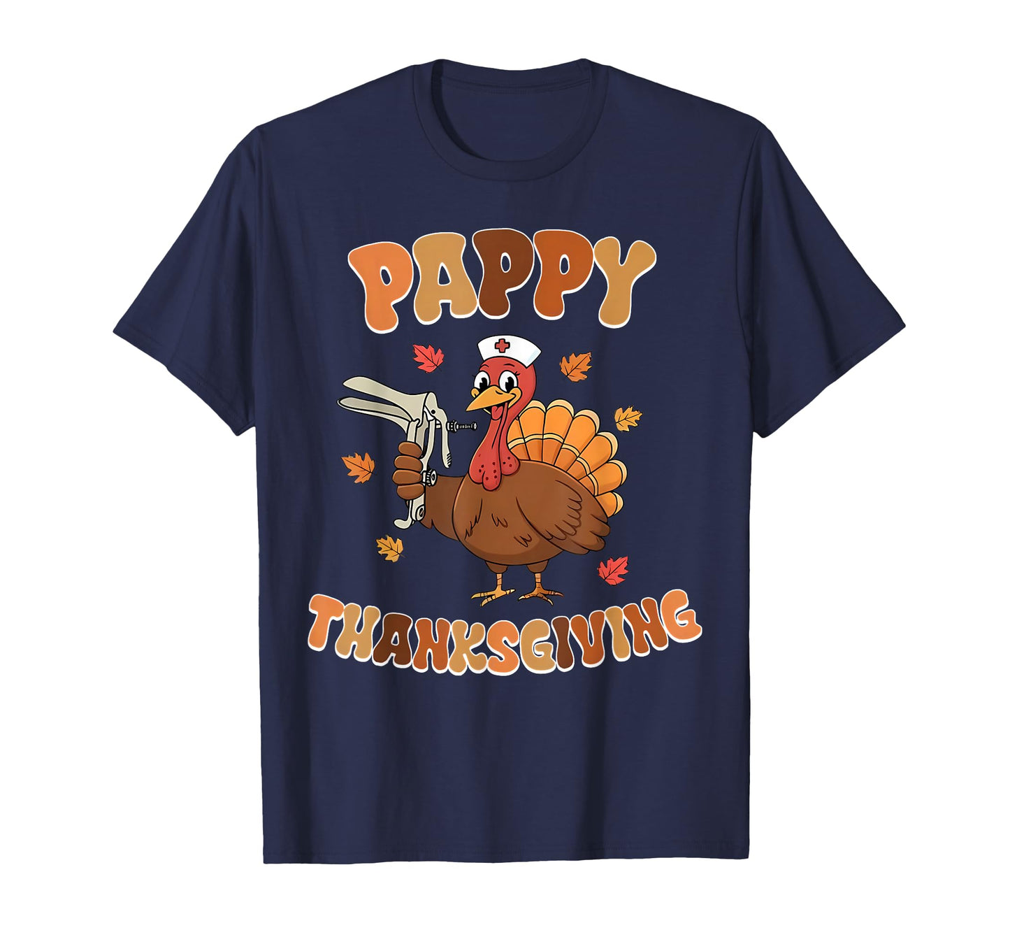 Cute Funny Turkey Nurses Pappy Thanksgiving OBGYN Speculum T-Shirt