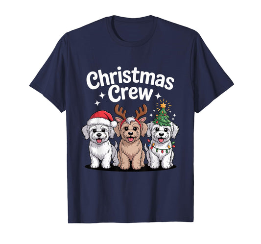 Christmas Crew Xmas Puppy Dog Funny Christmas Schnoodle T-Shirt