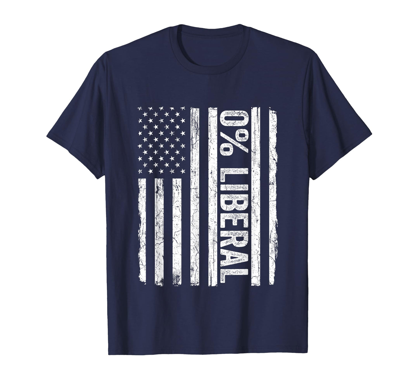 Zero Percent 0% Liberal Vintage USA Flag Pro Conservative T-Shirt