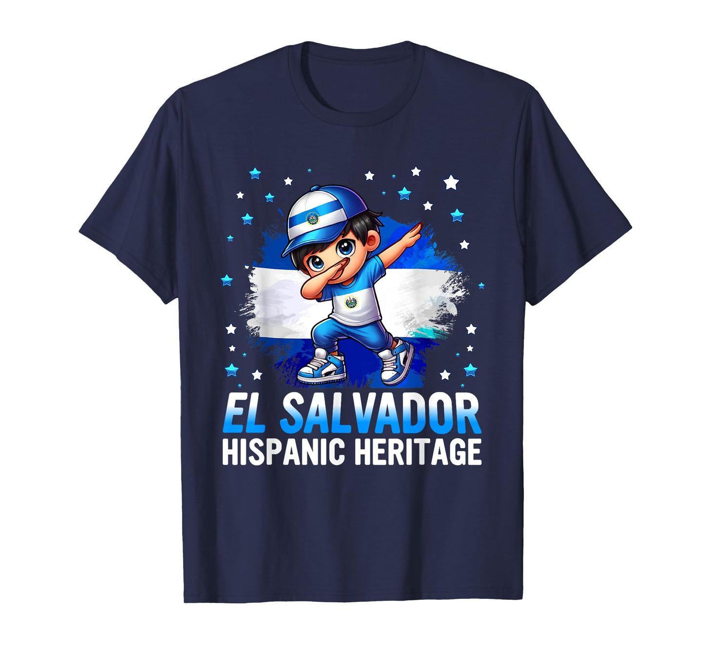El Salvador Dabbing Kid Hispanic Heritage Salvadorian Roots T-Shirt
