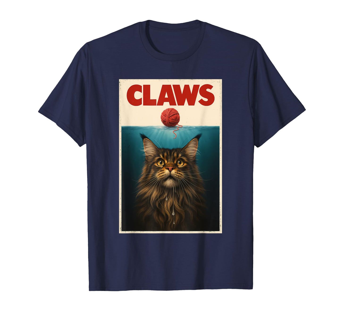Funny Maine Coon Cat CLAWS Yarn Ball Top Kitten T-Shirt for Men Women Kids