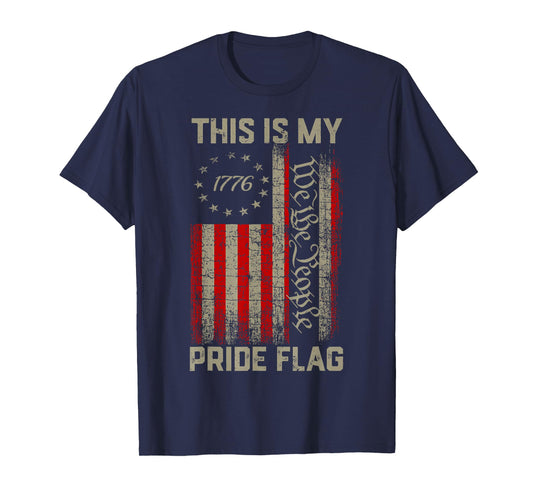 This is My Pride Flag USA American 4th of July Patriotic T-Shirt