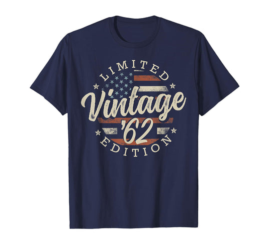 Vintage 1962 Limited Edition USA Flag 63th Birthday T-Shirt